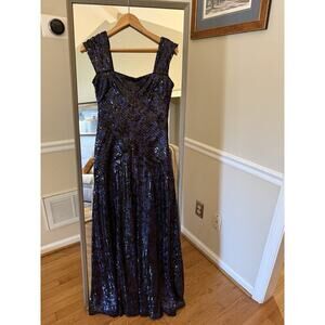 ralph lauren blue sequin dress Ralph Lauren Sequin-embellished Dress